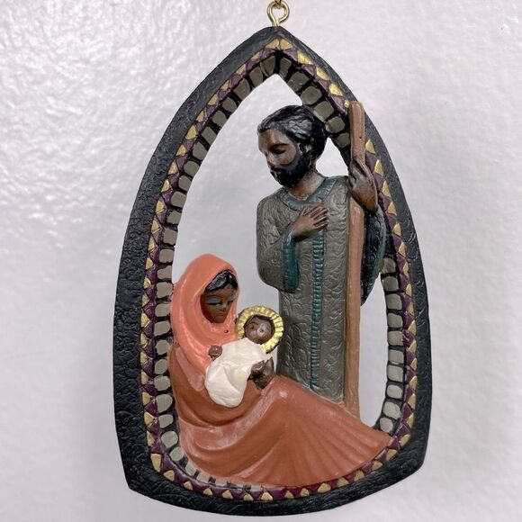 Enesco Other - Mahogany Miracle Holy Family hanging ornament circa 2000